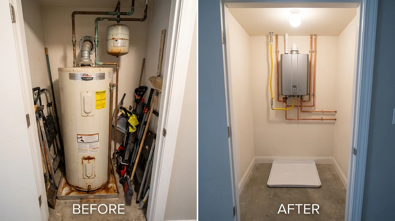 Tank water heater versus wall-mounted tankless unit comparison for Hurley, NY homeowners